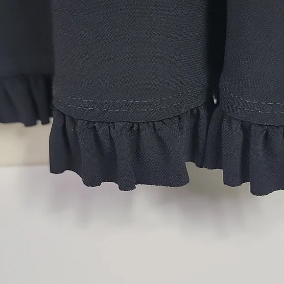 NIK AND NASH SLEEVELESS BLACK SLIP DRESS W/RUFFLES - Picture 7 of 7